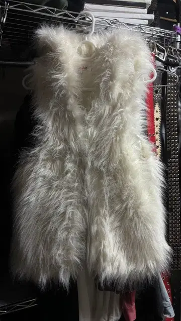 archive fur jacket vest 후드 부착 y2k opium