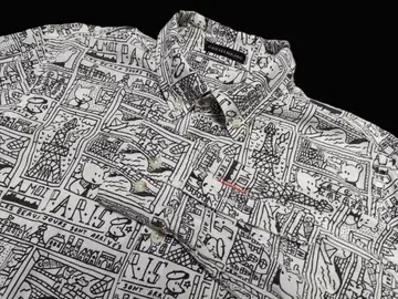 CASTELBAJAC 까스텔바작 베어 올 패턴 셔츠 46