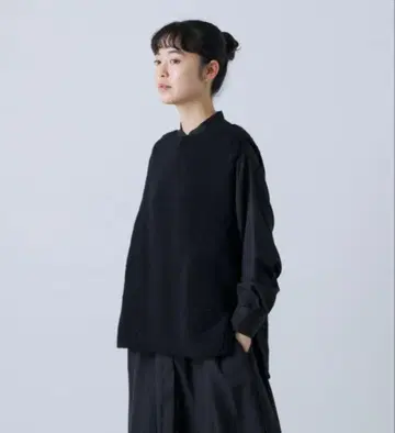 카구레 페루 니트 베스트 블랙