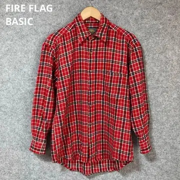 FIRE FLAG BASIC 빨간색 체크 무늬 플란넬 셔츠