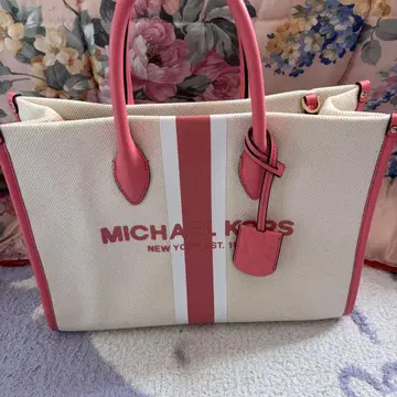 미사용품 MICHAEL KORS 토트백 화이트/핑크 2way