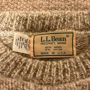 90s made in USA L.L.Bean 헤더 베이지 니트