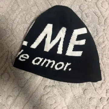 로고 블랙 니트 모자