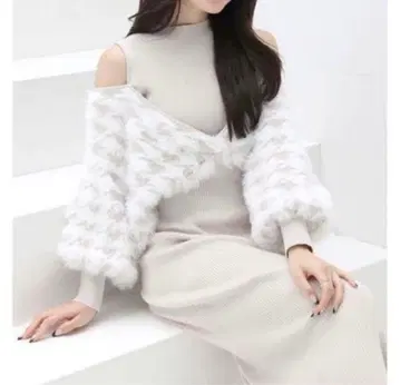 머큐리 듀오 2WAY 자카드 가디건 도킹 니트 원피스