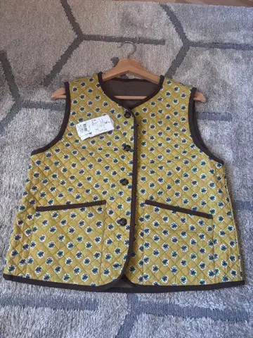 셀프 서비스 남프랑스풍 패턴 퀼팅 베스트 리버서블