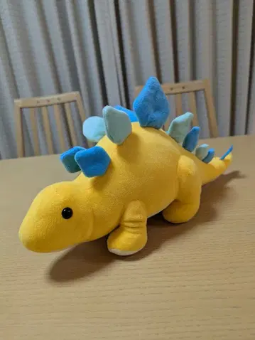 스테고사우루스 공룡 봉제 인형 AQUA (옐로우 컬러, 파란색 가시)