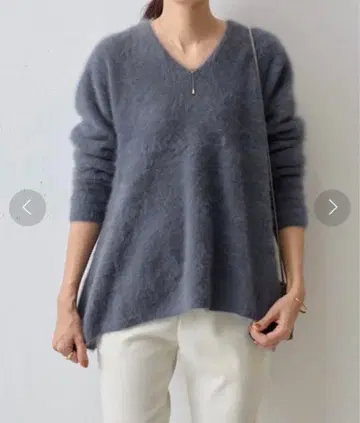 비어즐리 퍼 니트 플레어 풀오버 폭스