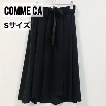 스커트 플레어 스커트 새틴 전체 밴딩 벨트 포함 포멀 블랙 겨울