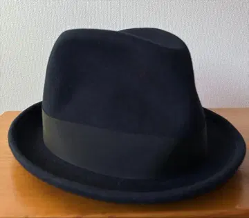 택 포함 미사용품 블랙 울 펠트 햇