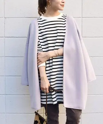 쉽스 WEB 한정판 컬러 코트 종이상자 소재 롱 퍼플 여성용