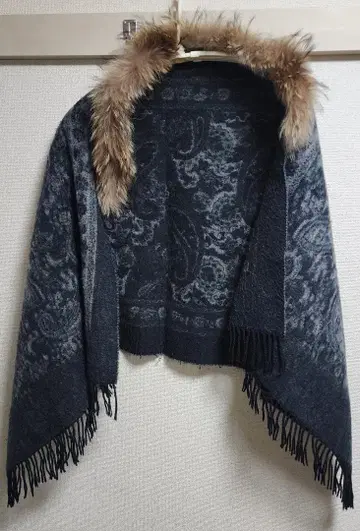 goa 페이즐리 무늬 퍼 대형 스톨