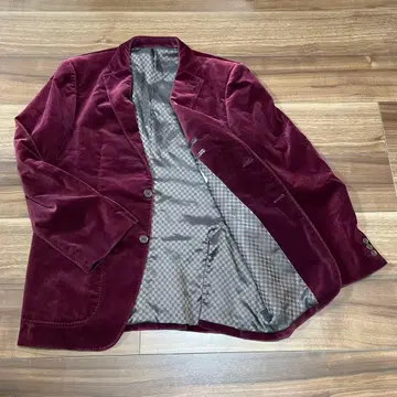 [ 새상품급 ] 다케오 키쿠치 벨로아 벨벳 보르도 테일러드 자켓 레어
