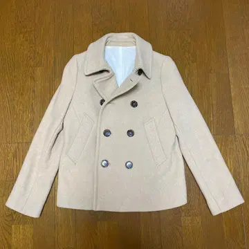 VIS 베이지 더블 브레스트 울 코트