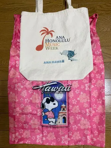 로얄 하와이안 한정판 스누피 에코백 & ANA 호누 에코백