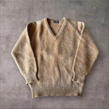 70s 털 긴 BIGSIZE VAN HEUSEN 모헤어 V넥