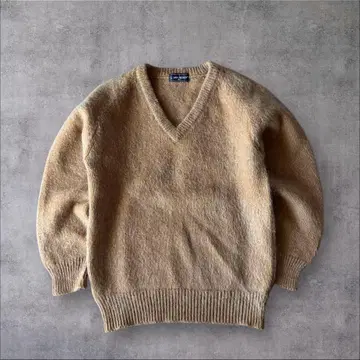 70s 털 긴 빈티지 VAN HEUSEN 모헤어 V넥 니트