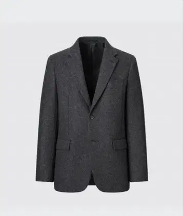 유니클로 다크 그레이 테일러드 자켓 울 혼방