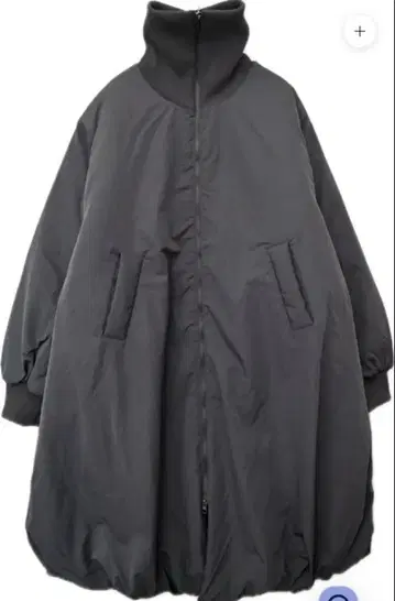 새상품급 타프타 벌룬 리브 코트 차콜 그레이