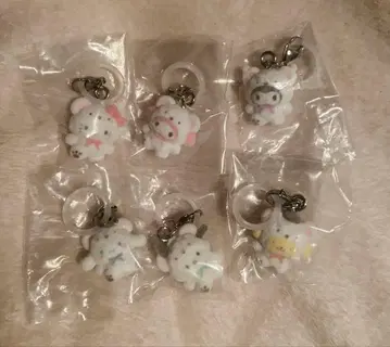 산리오 캐릭터즈 메지루시 액세서리 포근포근 스노우 전 6종 컴프 세트