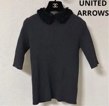 [ 새상품 ] UNITED ARROWS 레이디 플라워 튤 니트