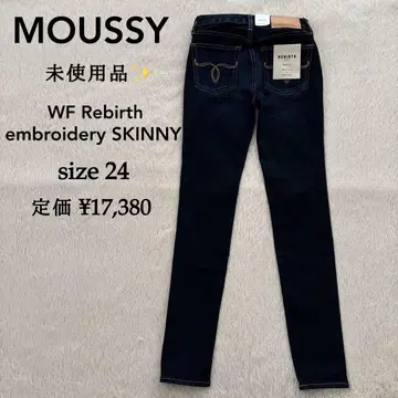 새상품 MOUSSY Rebirth embroidery SKINNY 24