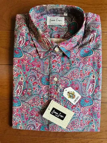 새상품 존 레아 요시무라 리버티 페이즐리 무늬 긴팔 셔츠