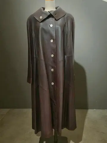 PEDRO PIZ 스페인산 브라운 롱 코트 레트로 구제 의류