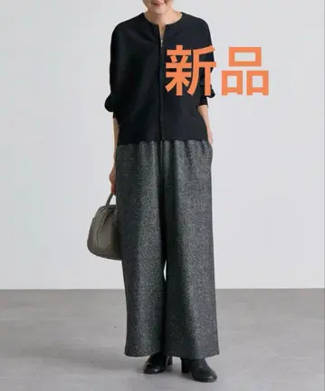 [ 새상품 택 포함 ] 비어즐리 팬츠 리브 와이드 팬츠