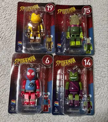 스파이더맨 베어브릭 해피 복권 4개 세트 피규어