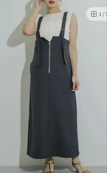 센스 오브 플레이스 지퍼 디자인 오버롤 스커트