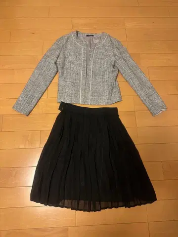 COMME CA ISM 트위드 자켓과 스커트 세트 입학식 졸업식
