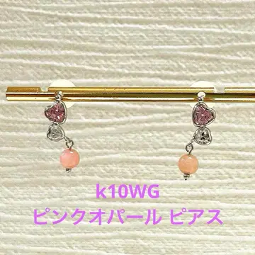 k10WG 핑크 오팔 귀걸이
