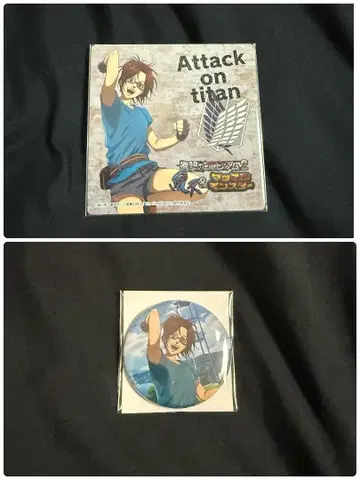 진격의 거인 한지 캔뱃지 머슬 몬스터 한지