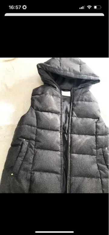 anysis 다크 그레이 후드 부착 다운 베스트 사이즈 3