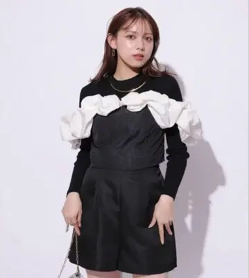 택 포함 새상품 Mystrada 마이 스트라다 버블 도킹 니트 특수 블랙