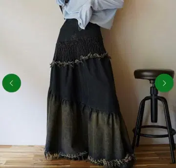 OSRS 데님 프릴 롱 스커트 S