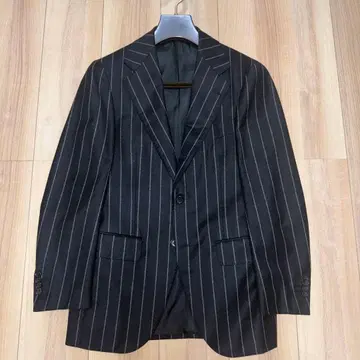 빔즈 블랙 스트라이프 무늬 플란넬 수트