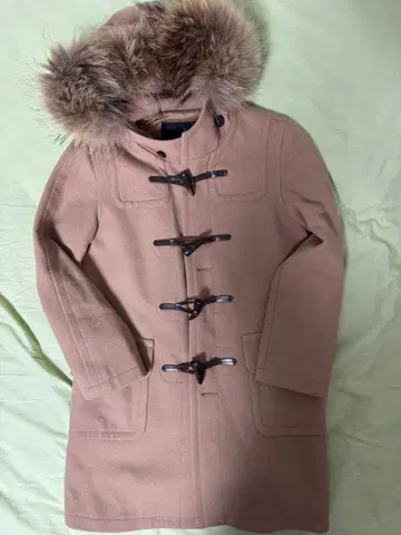 INED 이네드 더플 코트 베이지 울 퍼 포함 새상품급