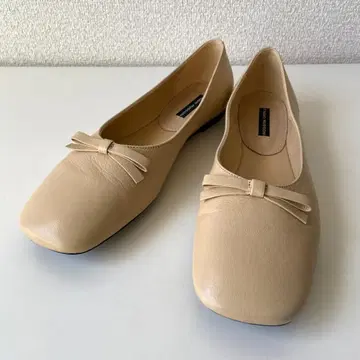 새상품급 파비오 루스코니 스퀘어토 발레 슈즈 베이지 37 24cm