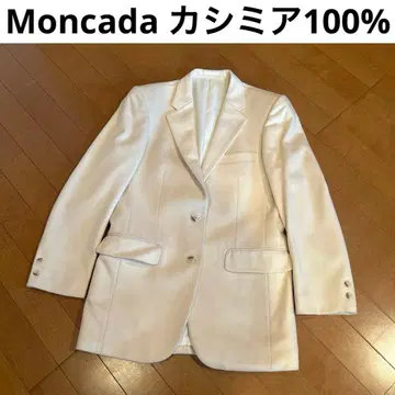 새상품 Moncada 화이트 더블 브레스 테일러드 자켓 캐시미어