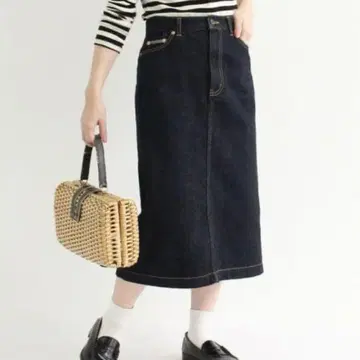 11.36OZ 무라사키 데님 미디엄 타이트 스커트