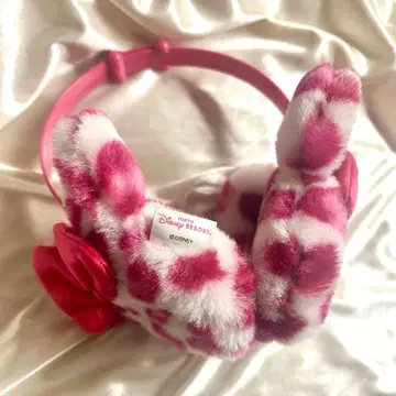 도쿄 디즈니 리조트 귀도리 레오파드 무늬 핑크