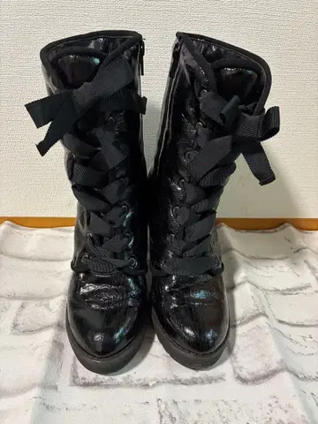 ANTEPRIMA 블랙 레이스업 부츠 23.5