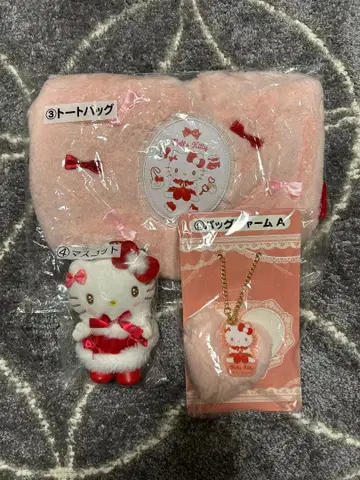 헬로키티 토트백 마스코트 참 제일복권 세트