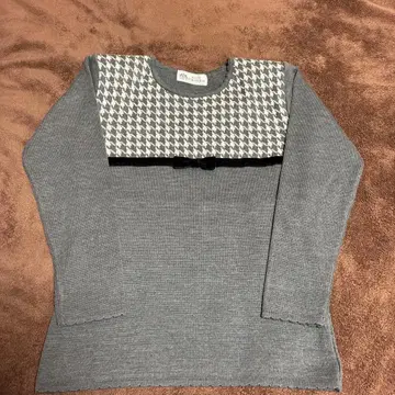 WHITE STANDARD 하운드 투스 니트