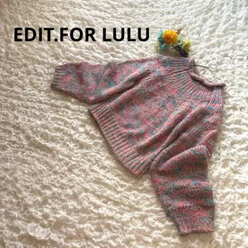 에디트폴르 멀티 컬러 니트 풀오버 루프얀 벌룬 소매