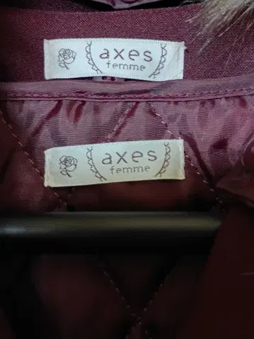 axes femme 버건디 퍼 코트 M