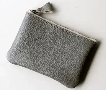 그레이 가죽 코인 케이스