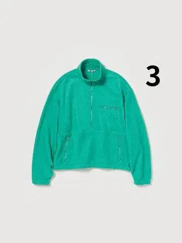 AURALEE 25AW 하프 지퍼 플리스 그린 3