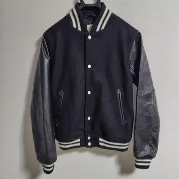 새상품급 Coen 코엔 바시티 자켓 블루종 리얼 가죽 울 소재 L